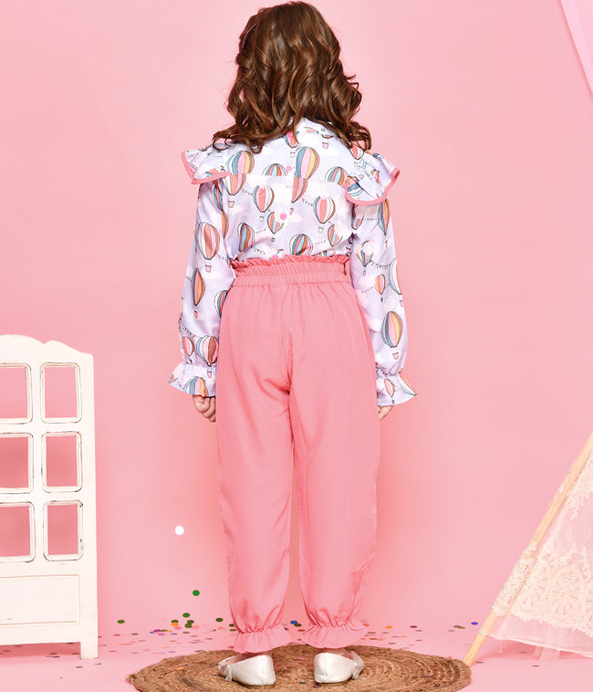 Solid Color Cotton Slub Trouser in Dusty Pink  TJA1715