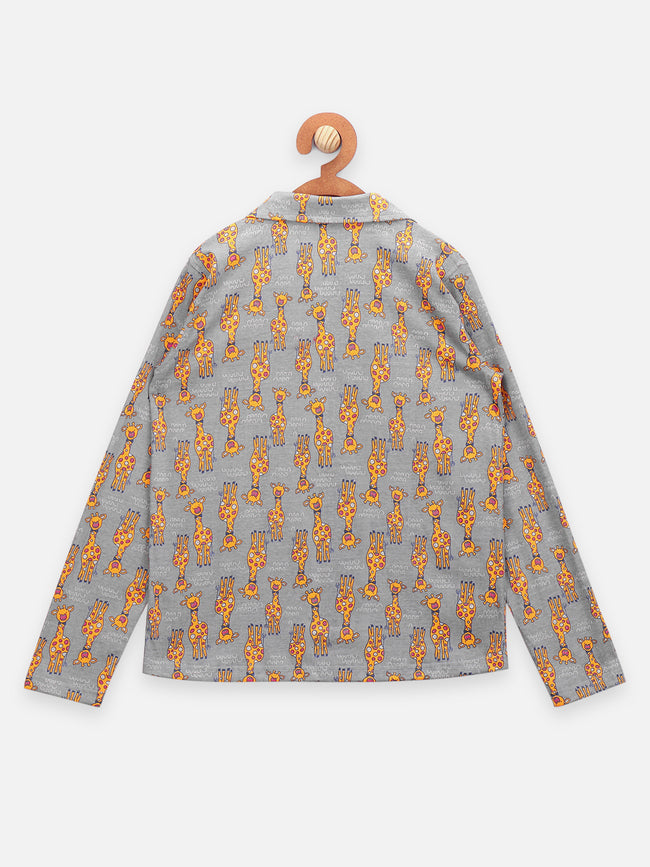 Giraffe Print Collar NightSuit