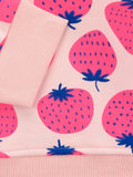 Strawberry Print Pink Full Sleeves Hoodie