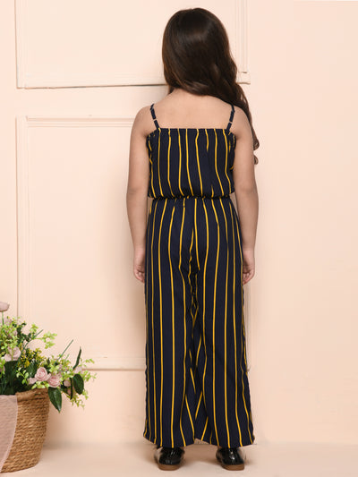 Black Yellow Striped Coordinated Pant Set