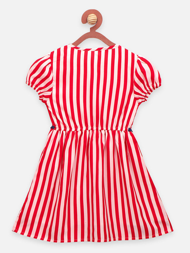 Red White Striped Fit n Flare Dress