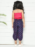 Pink Navy Tube Top with Jogger Pant Set