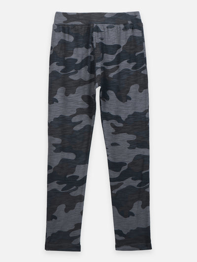 Black Creamy Off Army Print Leggings - Pack of 2