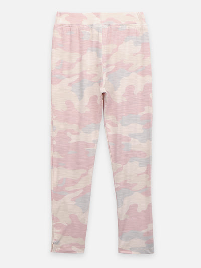 Black Creamy Off Army Print Leggings - Pack of 2