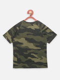 Green Grey Army Melange Print T-shirt - Pack of 2