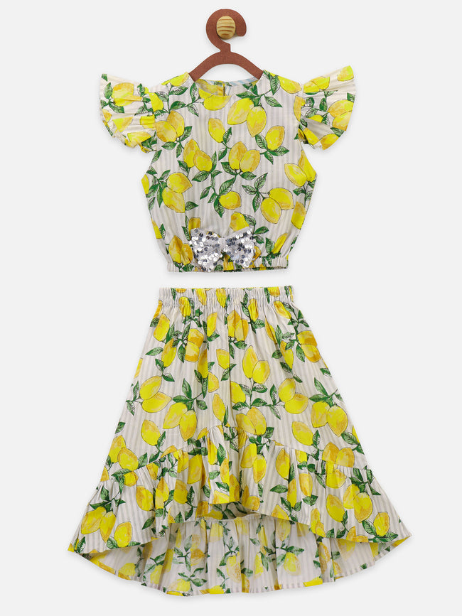 Lemon Yellow Coordinated Skirt Set