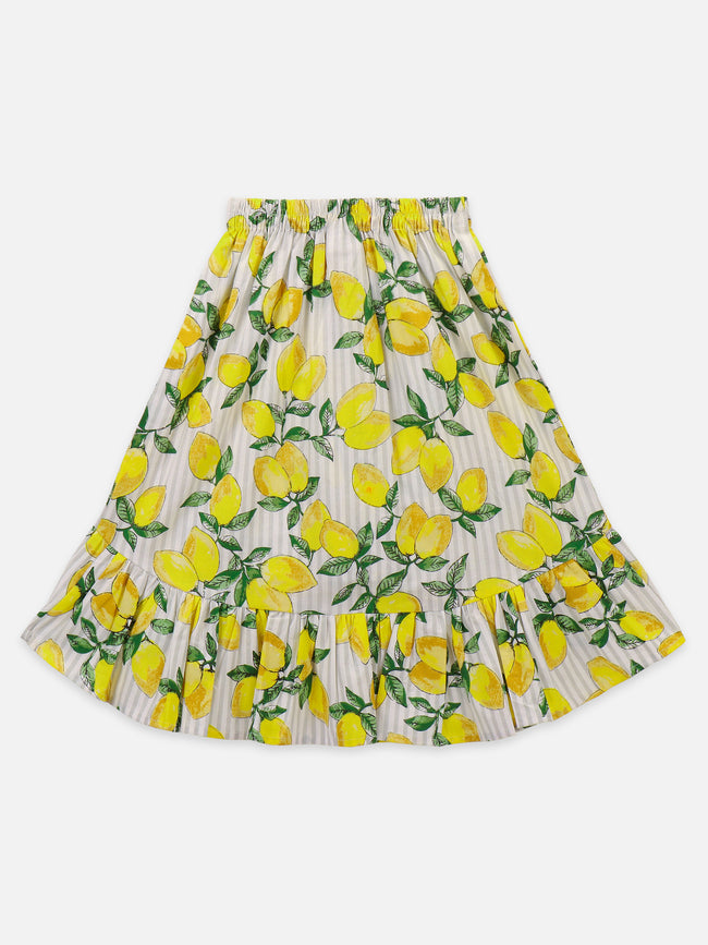 Lemon Yellow Coordinated Skirt Set