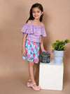 Purple Blue Fashionable Shorts Set