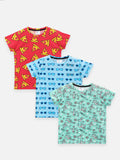 Multi Quirky Print Pack Of 3 Boys Tshirts