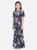 Navy Floral Flared Pant Clothing Set