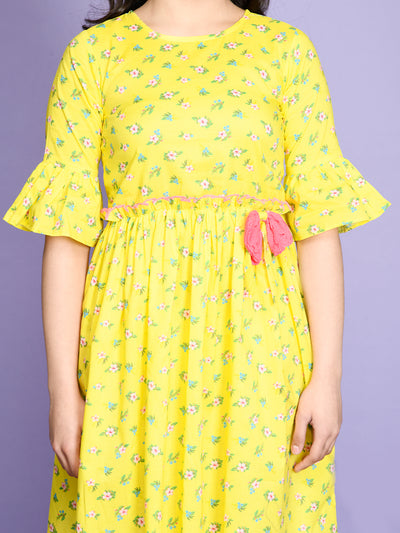 Lemon Yellow Fit n Flare Dress