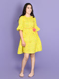 Lemon Yellow Fit n Flare Dress