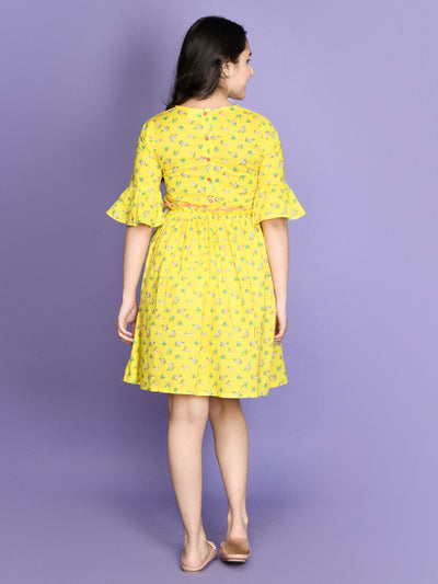 Lemon Yellow Fit n Flare Dress