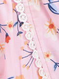 Floral Print Stylish Lace Lining Shorts