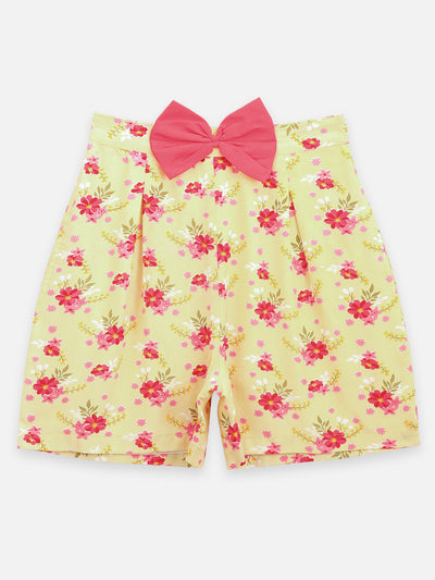 Floral Print Knot Styling Shorts