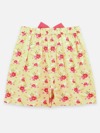 Floral Print Knot Styling Shorts