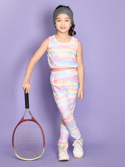 Rainbow Sports Top with Legging Set