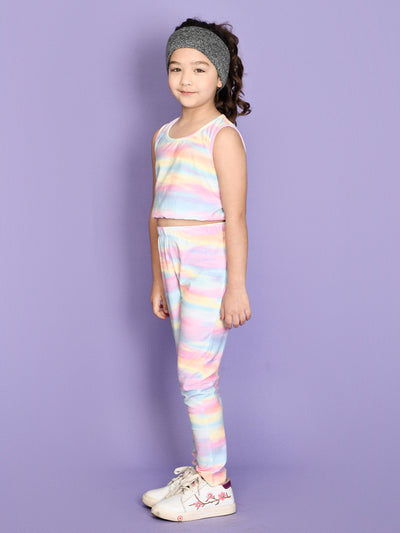 Rainbow Sports Top with Legging Set