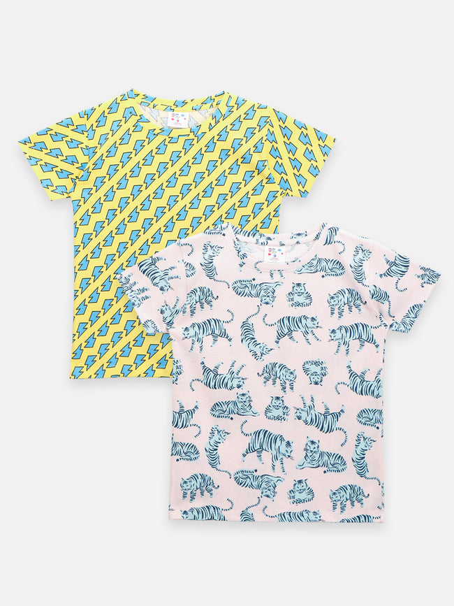 Abstract Printed Summer Cool T-shirt Pack of 2