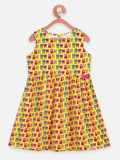 Funky Doll Printed Sleeveless Dress Pack of 2