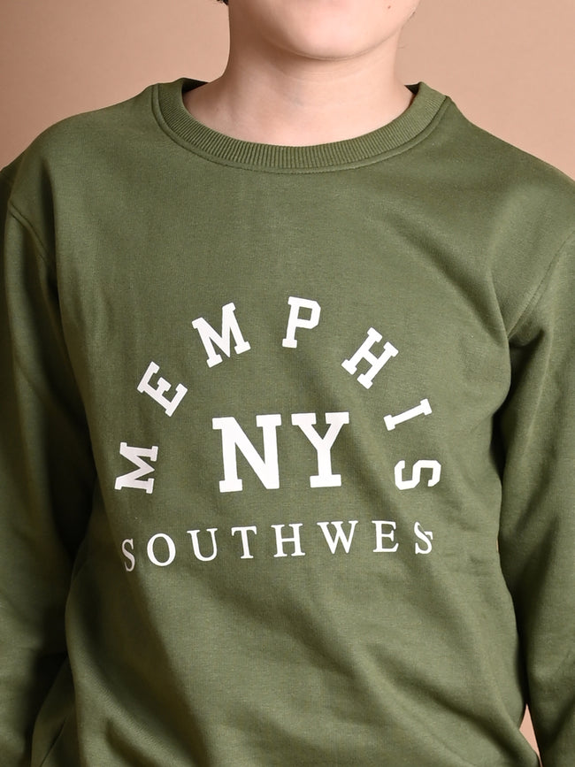 Typographic Printed Sweatshirt with Cargo Joggers Set