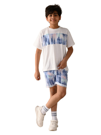 Graphics Printed T-shirt with Drawstring Shorts Set