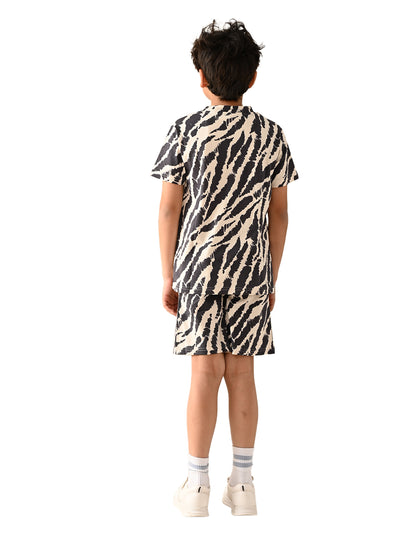 All Over Printed T-shirt with Drawstring Shorts Set