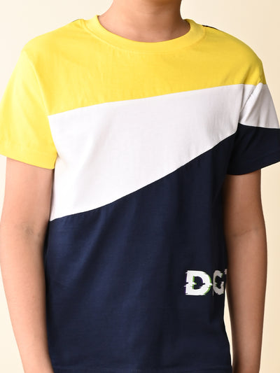 Colorblock T-shirt with Short Set