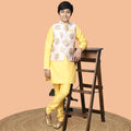 Kurta Pyjama Set with Printed Nehru Jacket