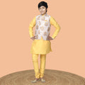 Kurta Pyjama Set with Printed Nehru Jacket