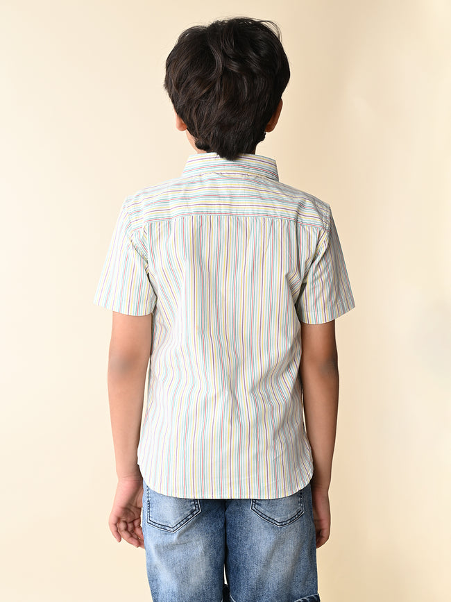 Stripes Printed Half Sleeves Shirt