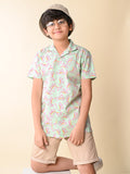 Cartoon Dino Printed Half Sleeves Shirt