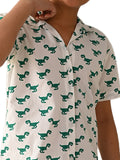 Dinosaur Printed Collar Shirt