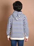 Stripes Printed Full Sleeve Hooded Sweatshirt