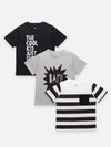 Tricolor Stripes Printed Summer Cool Tshirts Set of 3