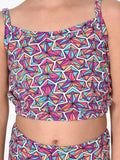 Funky All Over Printed Sleeveless Crop Top with Palazzo