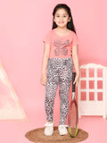 Butterfly Printed Top with Zebra Print Legging Set