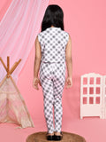 All Over Checkered Printed Sleeveless Top with Legging