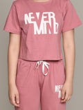 Never Mind Printed Short Sleeve Tee with Jogger Set