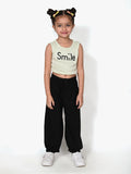 Smile Printed Sleeveless Top with Afghani Style Pant