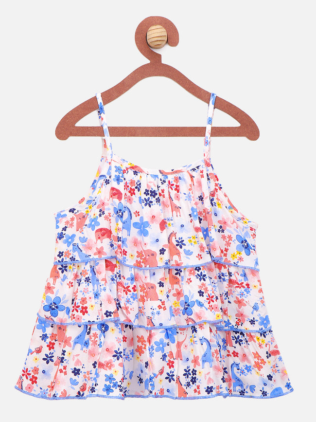 Printed Strappy Top with Shorts Set