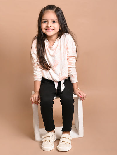 Tie Dye Printed Knot Top with Legging