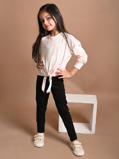 Tie Dye Printed Knot Top with Legging