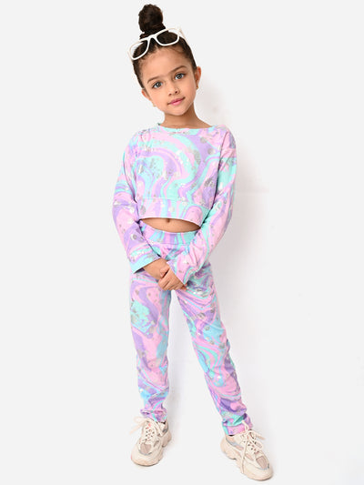 Designer Crop Sweatshirt Tee with Legging