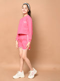 Solid Plain Long Sleeve Sweatshirt with Shorts