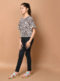 All Over Printed Flutter Sleeve Top with Legging Set