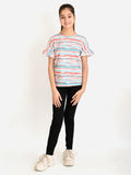 All Over Tie Dye Printed Top with Legging Set
