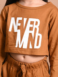 Never Mind Printed Crop Top with Jogger Set