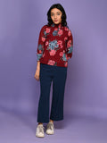 Floral Printed Full Sleeves Top with Palazzo Pant Set