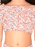 Strawberry Printed Crop Top with Shorts Set